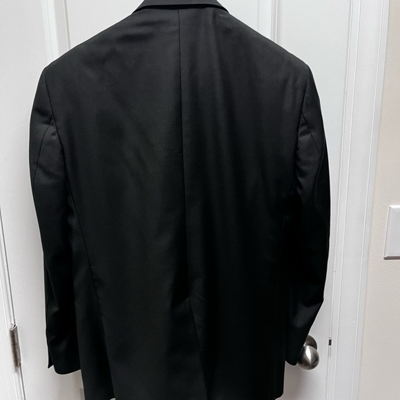 Jos. A. Bank men solid black 100% wool sportcoat jacket blazer brass buttons 42S - Picture 2 of 9